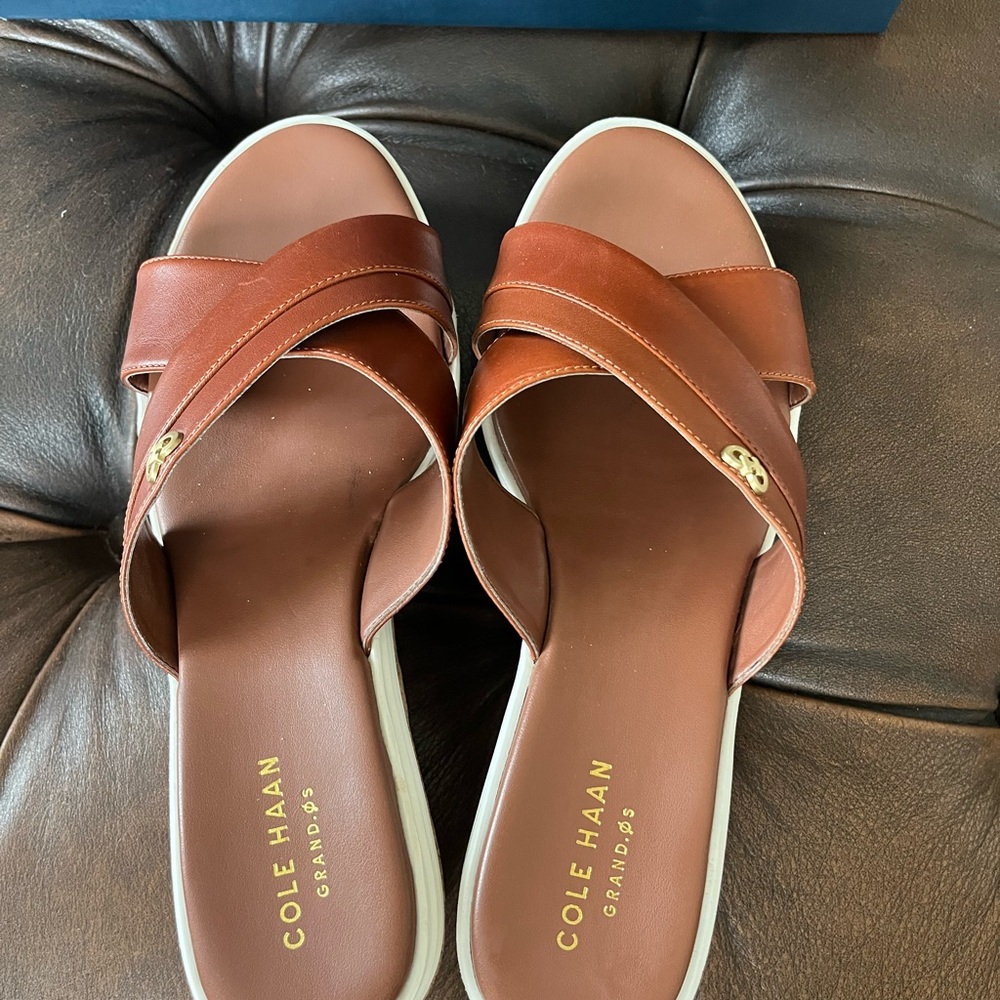 Cole Haan Brown Leather Sandals - Picture 3 of 4